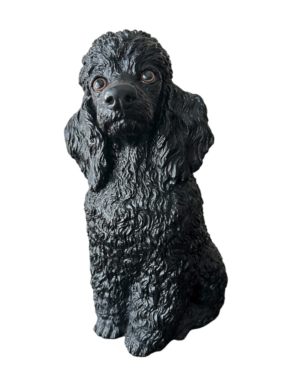 Universal Statuary Corp Vintage 1984 Resin Black Poodle Statue 12” Collectible